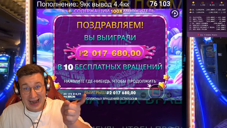 Воскресный благотворительный стрим Трепутина: крупные заносы в CryptoBoss Casino